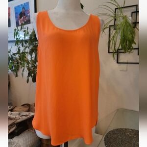 Banana Republic Orange Sleeveless Layer Back Top Size S